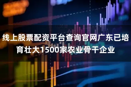 线上股票配资平台查询官网广东已培育壮大1500家农业骨干企业